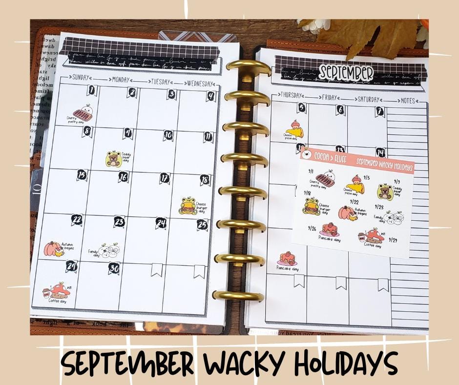 Wacky Holidays Leafy Planner Icons