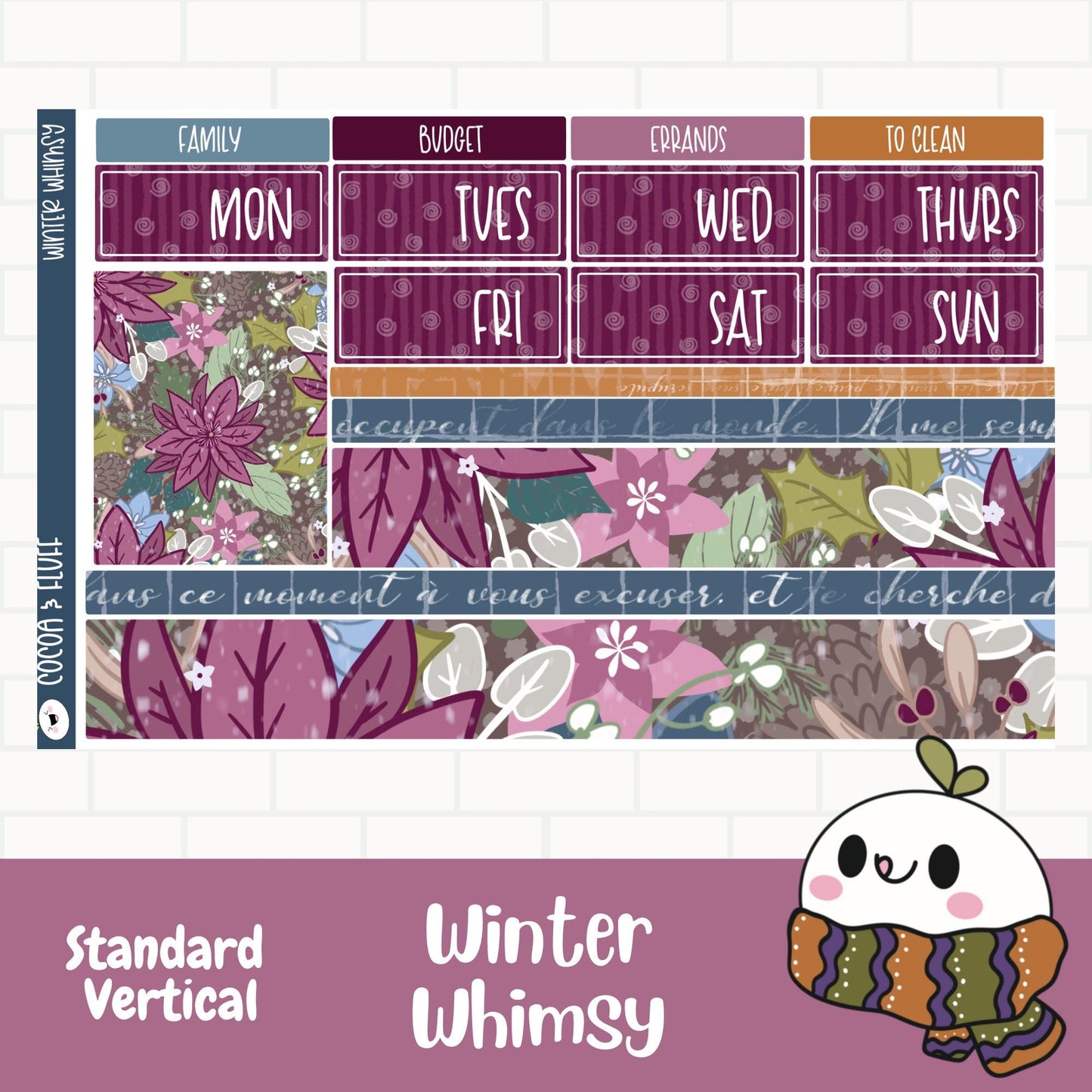 Winter Whimsy Standard Vertical Stickers