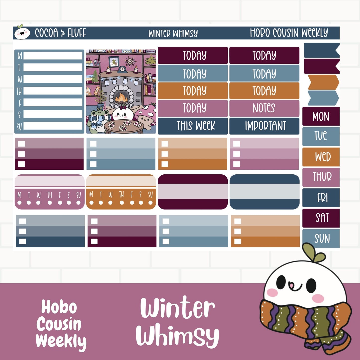Winter Whimsy Hobo Cousin Sticker Kits