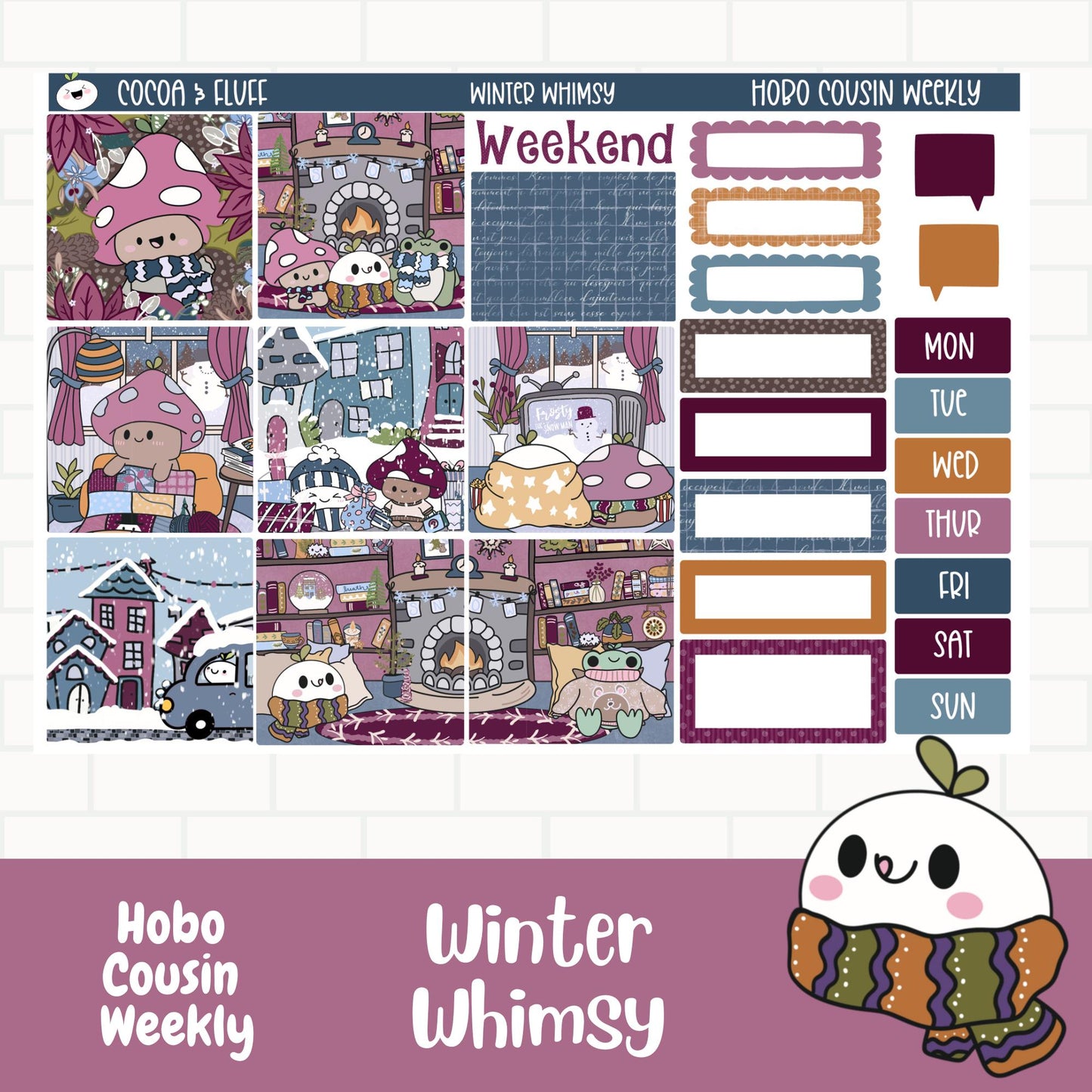 Winter Whimsy Hobo Cousin Sticker Kits