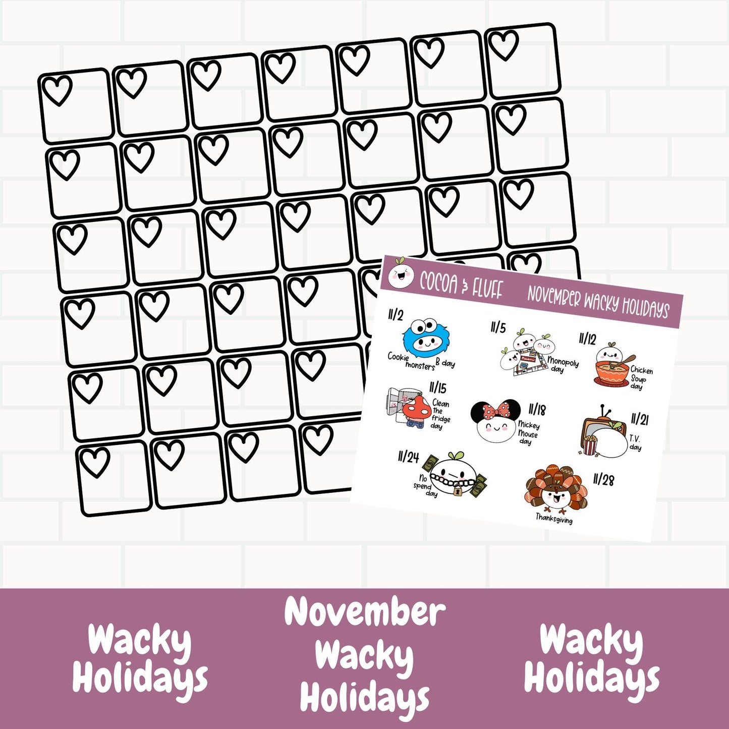 Wacky Holidays Leafy Planner Icons