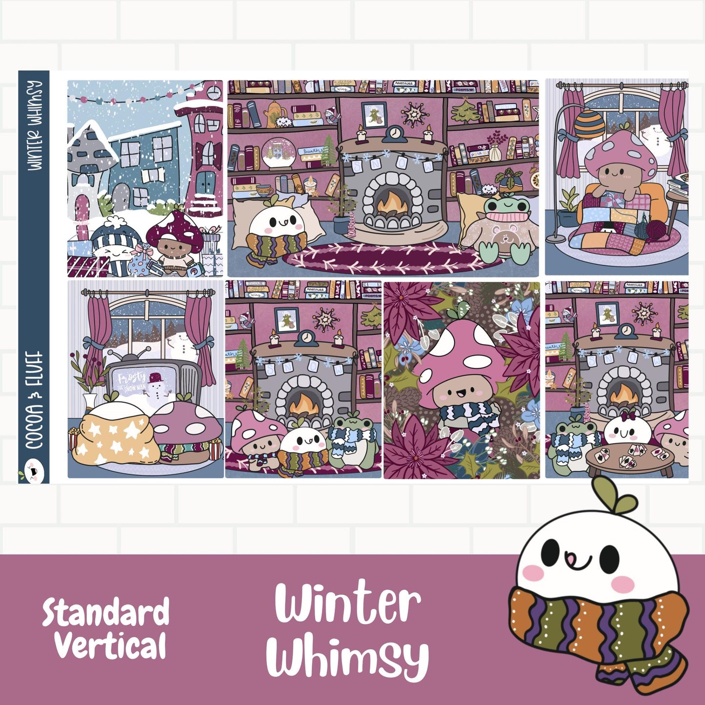 Winter Whimsy Standard Vertical Stickers