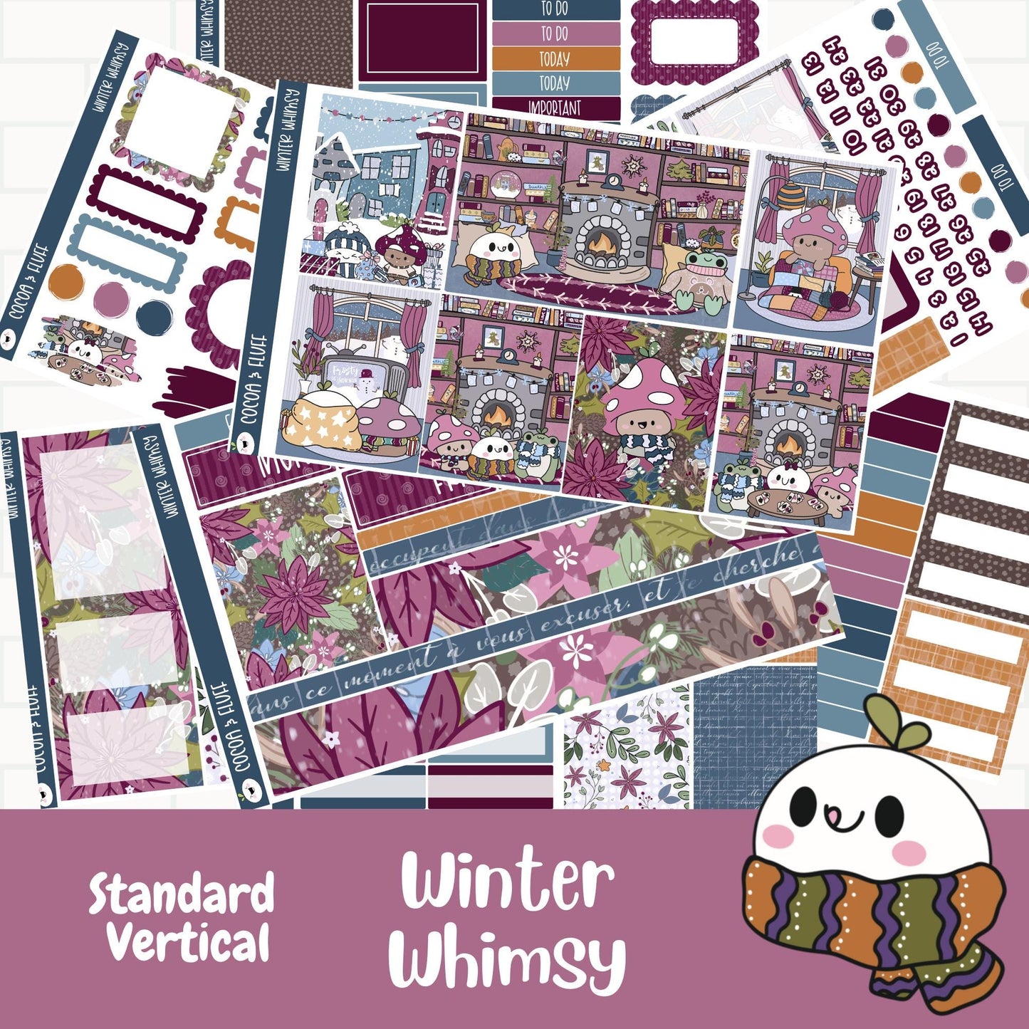 Winter Whimsy Standard Vertical Stickers