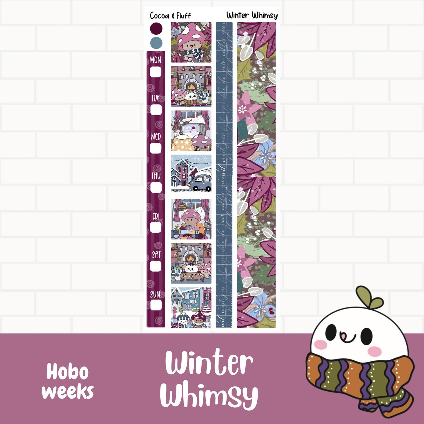 Winter Whimsy Adventures Hobo Weeks Sticker Kit
