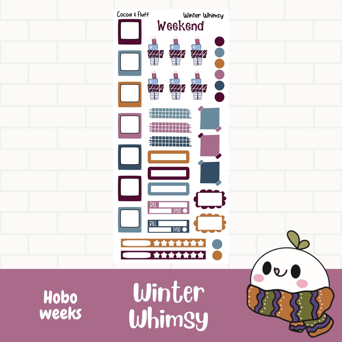 Winter Whimsy Adventures Hobo Weeks Sticker Kit