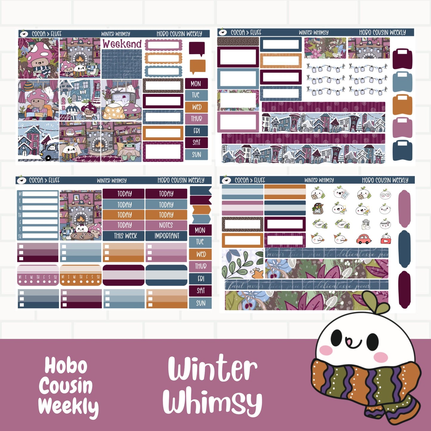 Winter Whimsy Hobo Cousin Sticker Kits