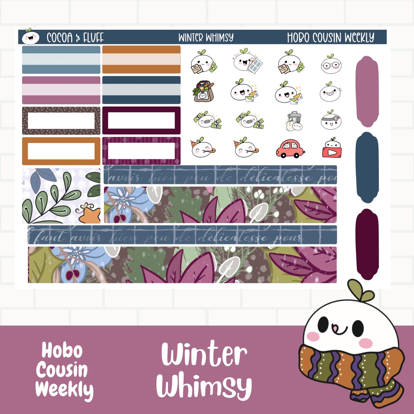 Winter Whimsy Hobo Cousin Sticker Kits