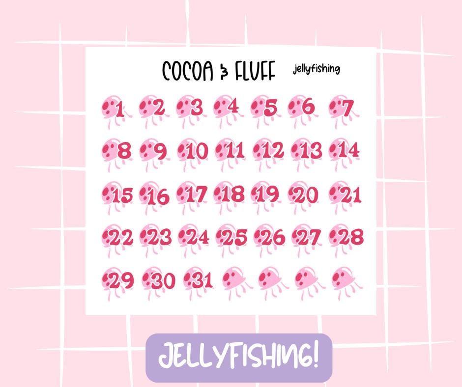 JellyFishing Deco Sticker Sheet