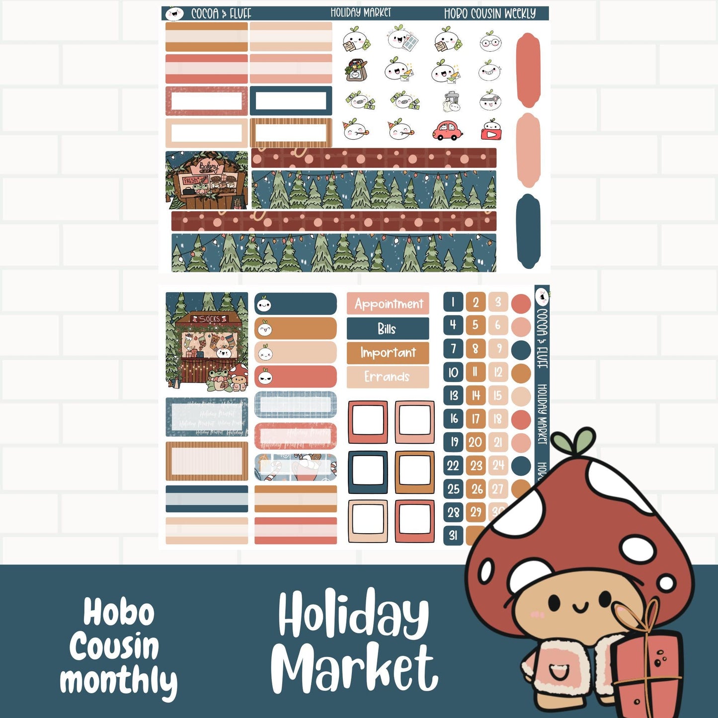 Holiday Market Hobo Cousin Sticker Kit