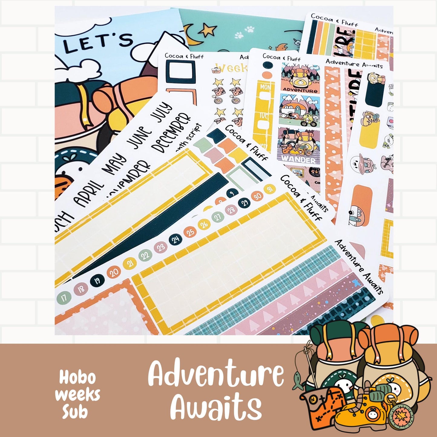 Adventure Awaits Hobonichi Weeks Weekly Planner Stickers