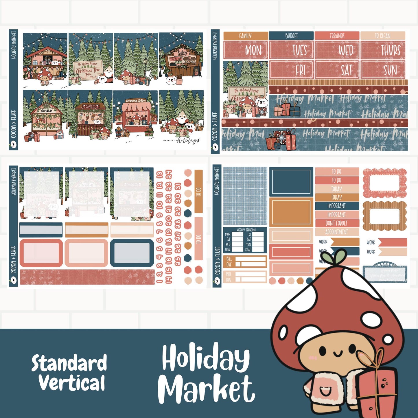 Holiday Market Standard Vertical Sticker Kit
