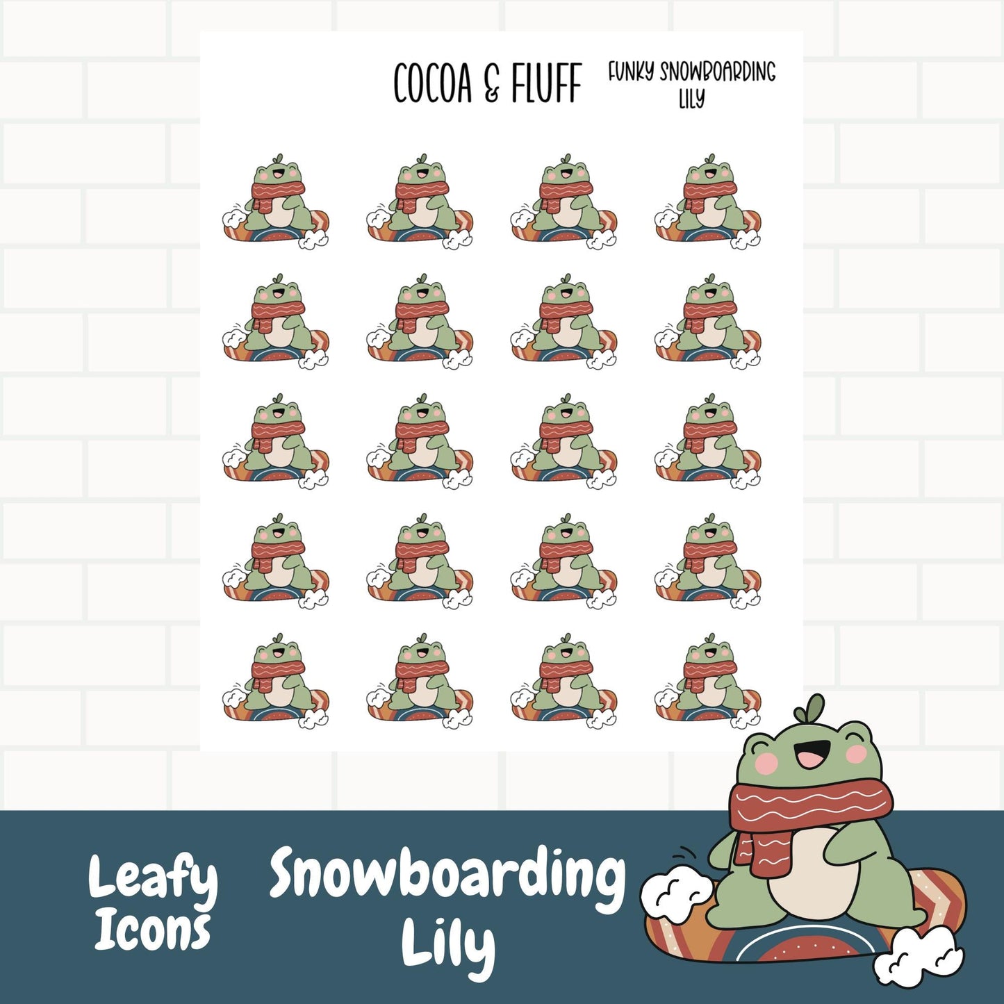 Snowboarding Lily Planner Icons