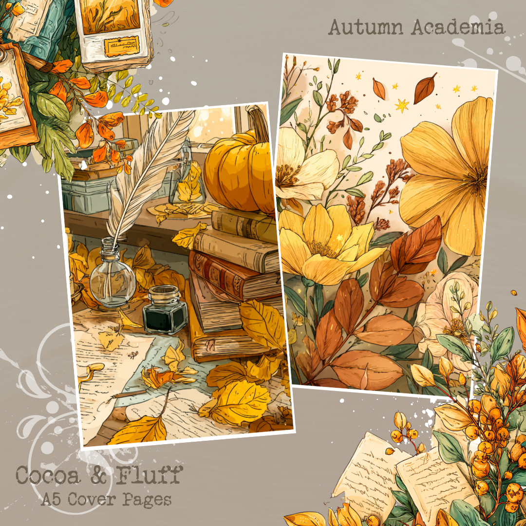 A5 Cover Sheets - NEW ITEM - Autumn Academia
