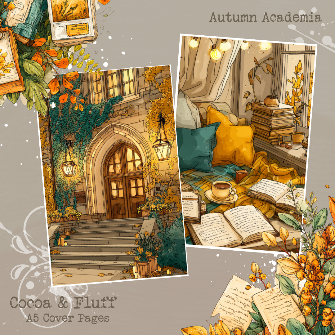 A5 Cover Sheets - NEW ITEM - Autumn Academia