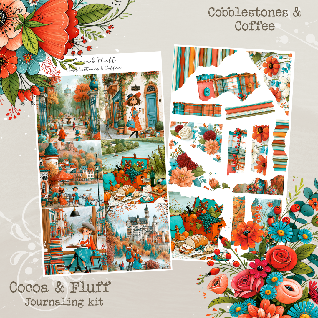 Cobblestones & Coffee| 12 Page Journaling Kit