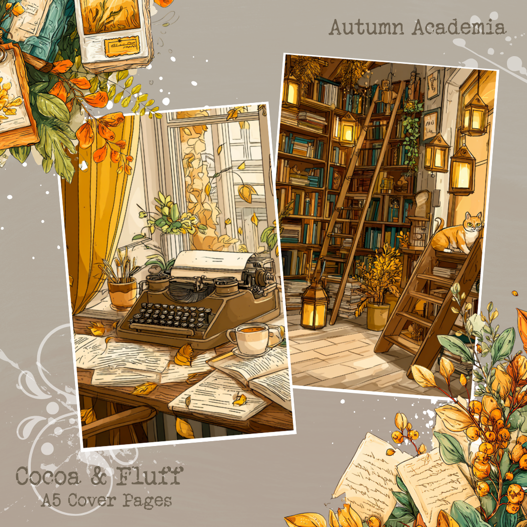 A5 Cover Sheets - NEW ITEM - Autumn Academia