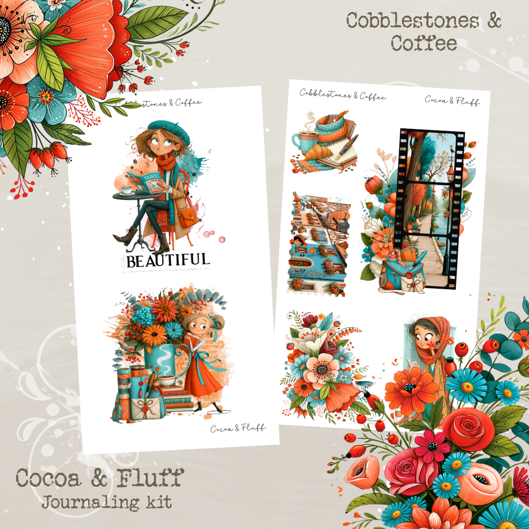 Cobblestones & Coffee| 12 Page Journaling Kit