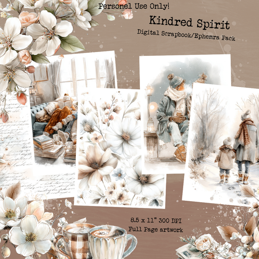 Kindred Spirits – Digital Scrapbook + Ephemera Pack | Printable Journal & Collage Kit