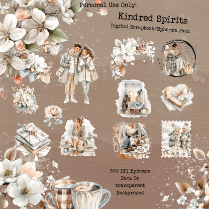 Kindred Spirits – Digital Scrapbook + Ephemera Pack | Printable Journal & Collage Kit