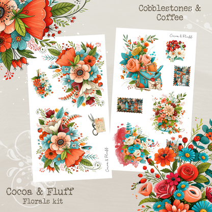 Florals Mini Journaling Kit - Cobblestones & Coffee