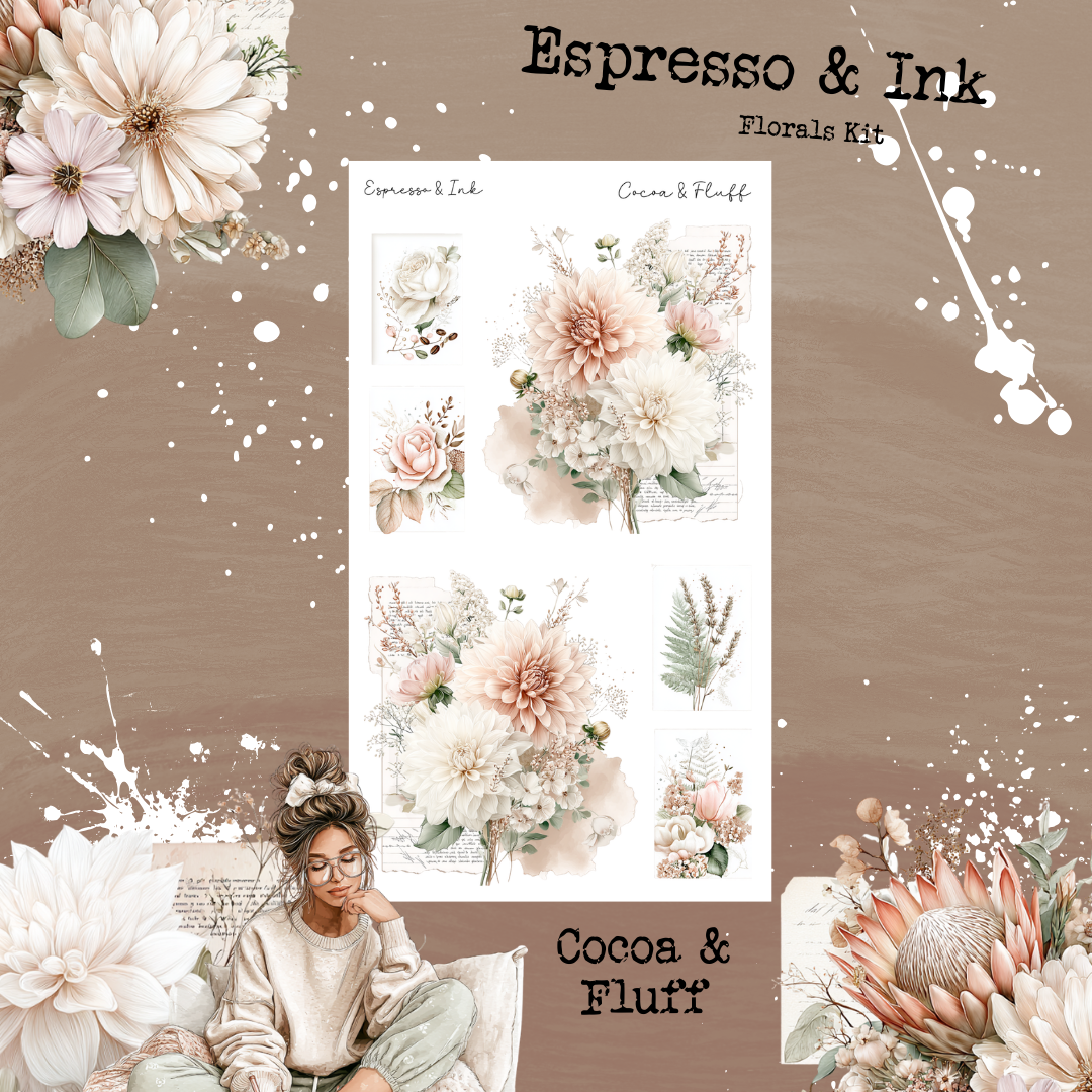 Florals Mini Journaling Kit - Espresso & Ink