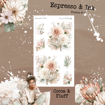 Florals Mini Journaling Kit - Espresso & Ink