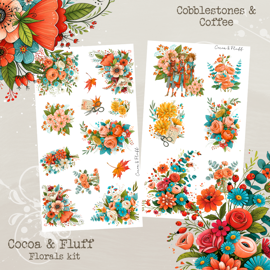 Florals Mini Journaling Kit - Cobblestones & Coffee