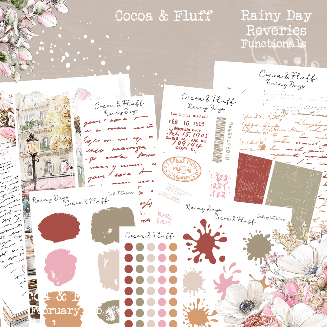 Functional Planner Stickers – Rainy Day Reveries – Cocoa & Fluff