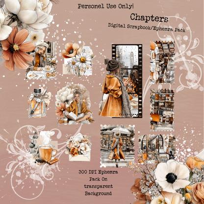 Chapters – Digital Scrapbook + Ephemera Pack | Printable Journal & Collage Kit