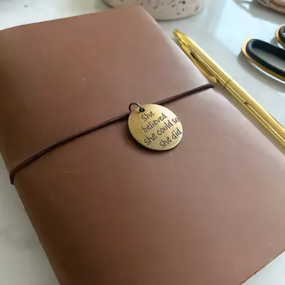 Leather Journal Traveler's Notebook Empowered Female + Espresso & Ink Mini Kit