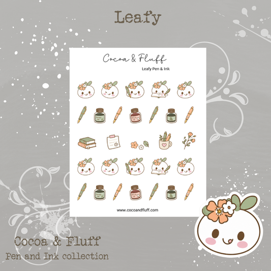 Leafy – Pen & Ink Icons Sticker Sheet