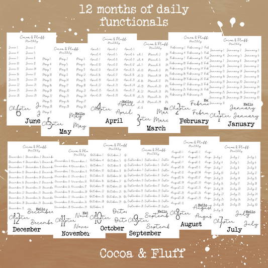 12 Months of Daily's Planner Sticker Bundle