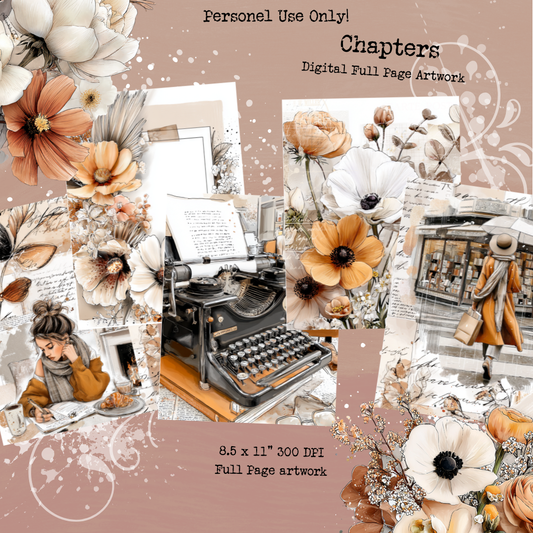 Chapters – Digital Scrapbook + Ephemera Pack | Printable Journal & Collage Kit