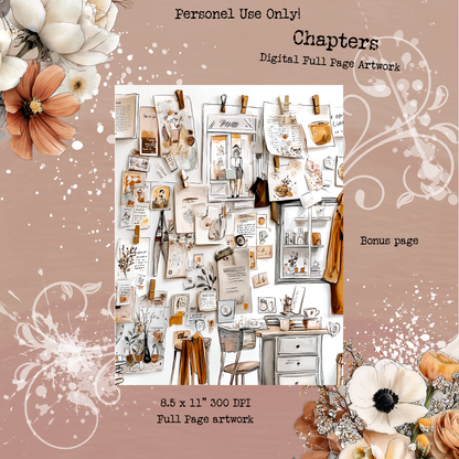 Chapters – Digital Scrapbook + Ephemera Pack | Printable Journal & Collage Kit