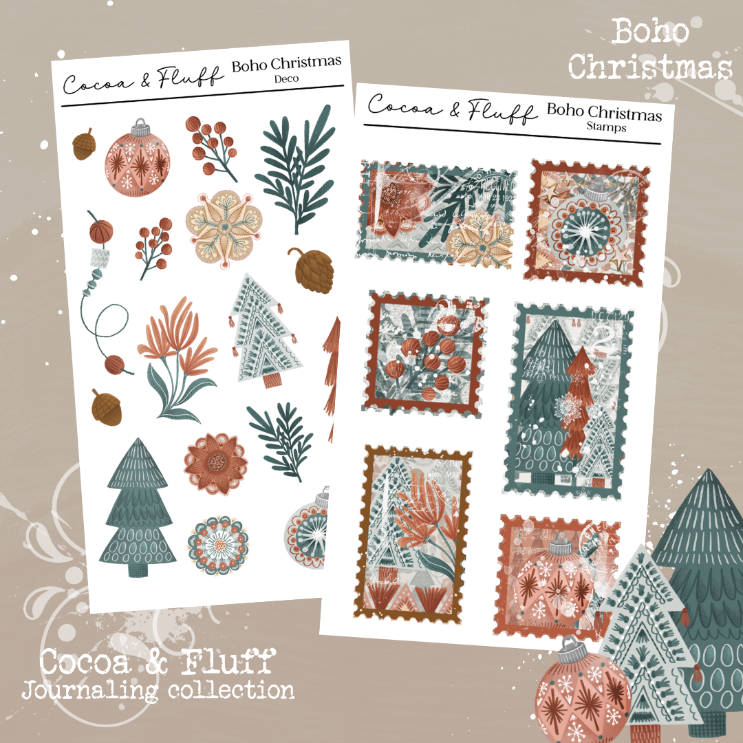 Boho Christmas| 9 Page Journaling Kit