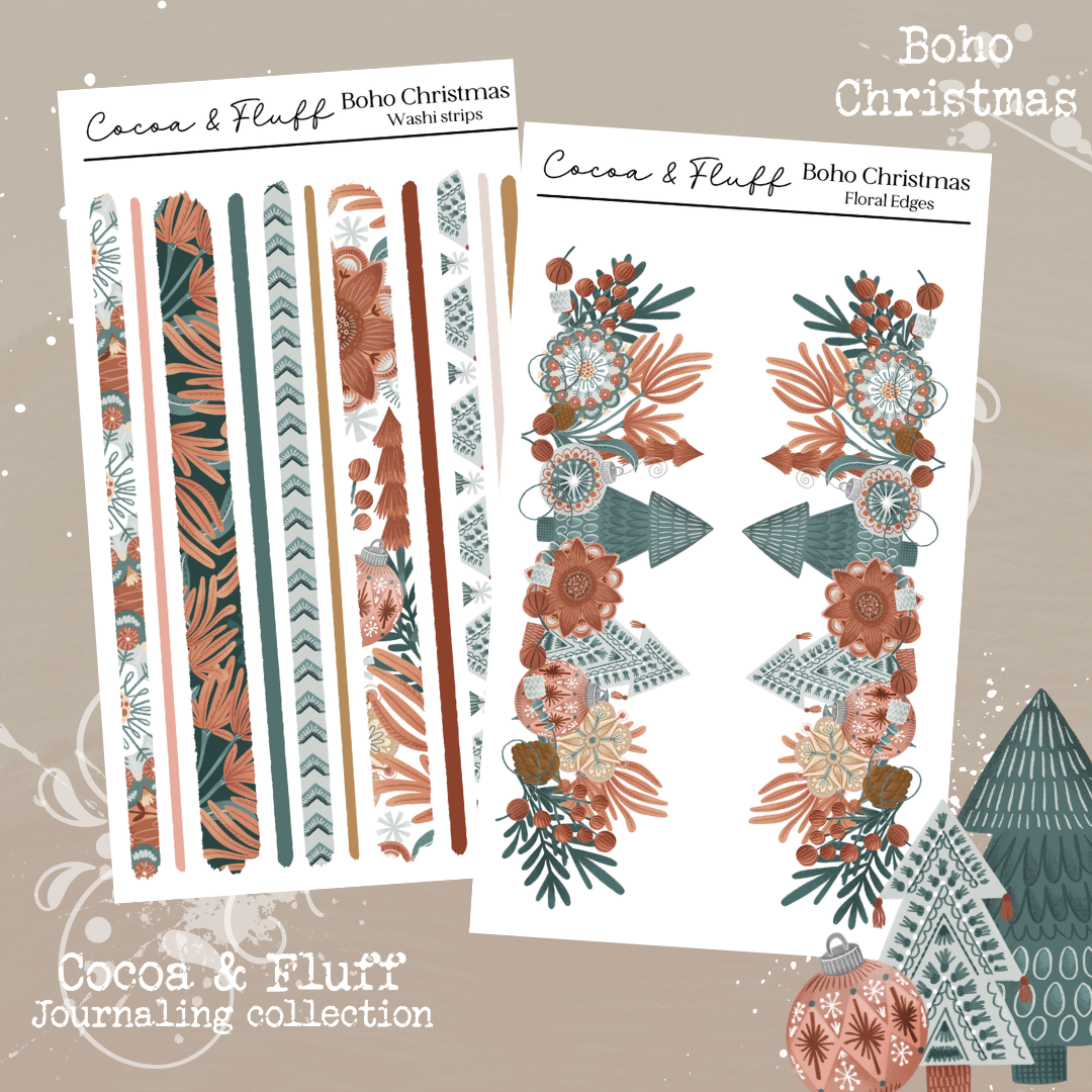 Boho Christmas| 9 Page Journaling Kit