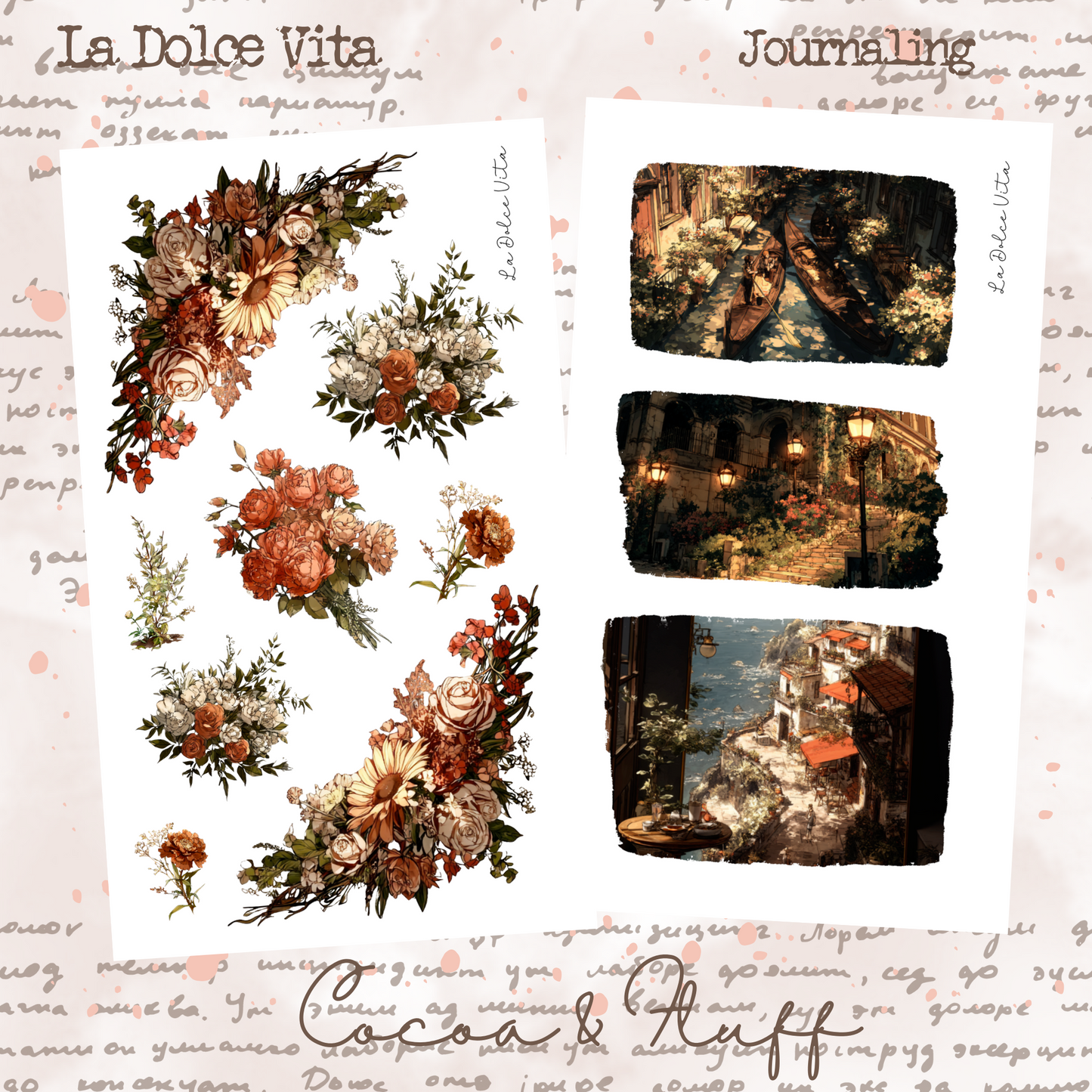 La Dolce Vita, Italian-inspired 12 Page Journaling Stickers