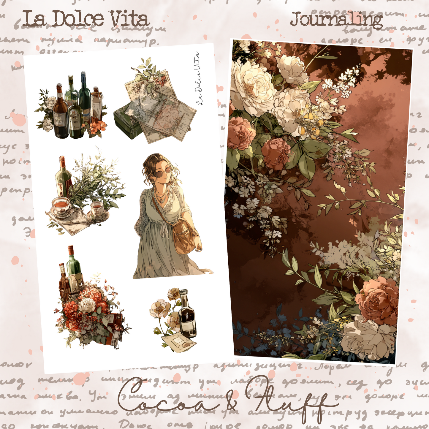 La Dolce Vita, Italian-inspired 12 Page Journaling Stickers