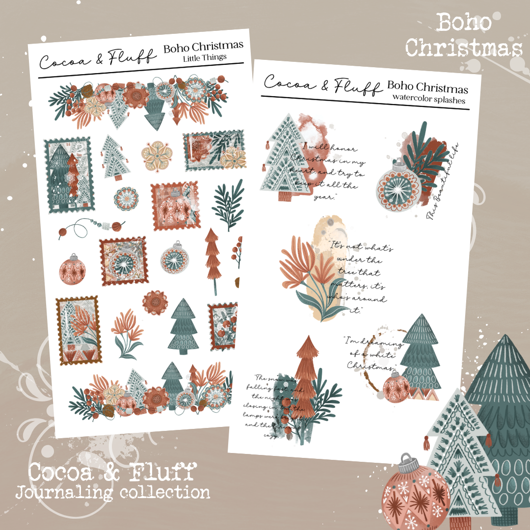 Boho Christmas| 9 Page Journaling Kit