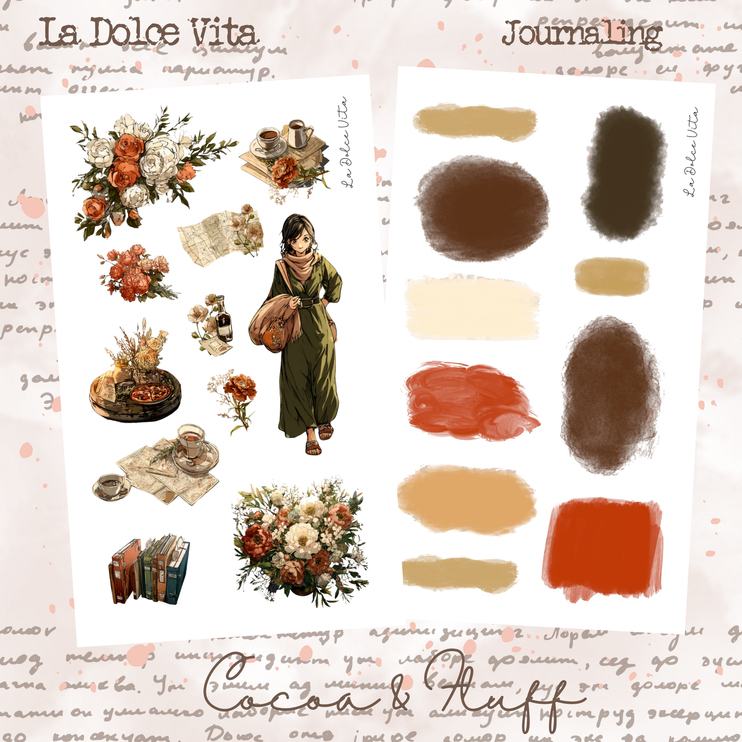 La Dolce Vita, Italian-inspired 12 Page Journaling Stickers