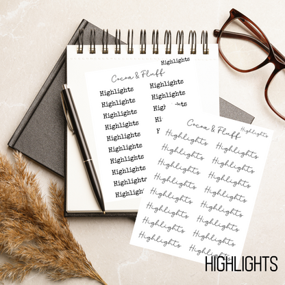Fancy Fonts Planner Script Stickers