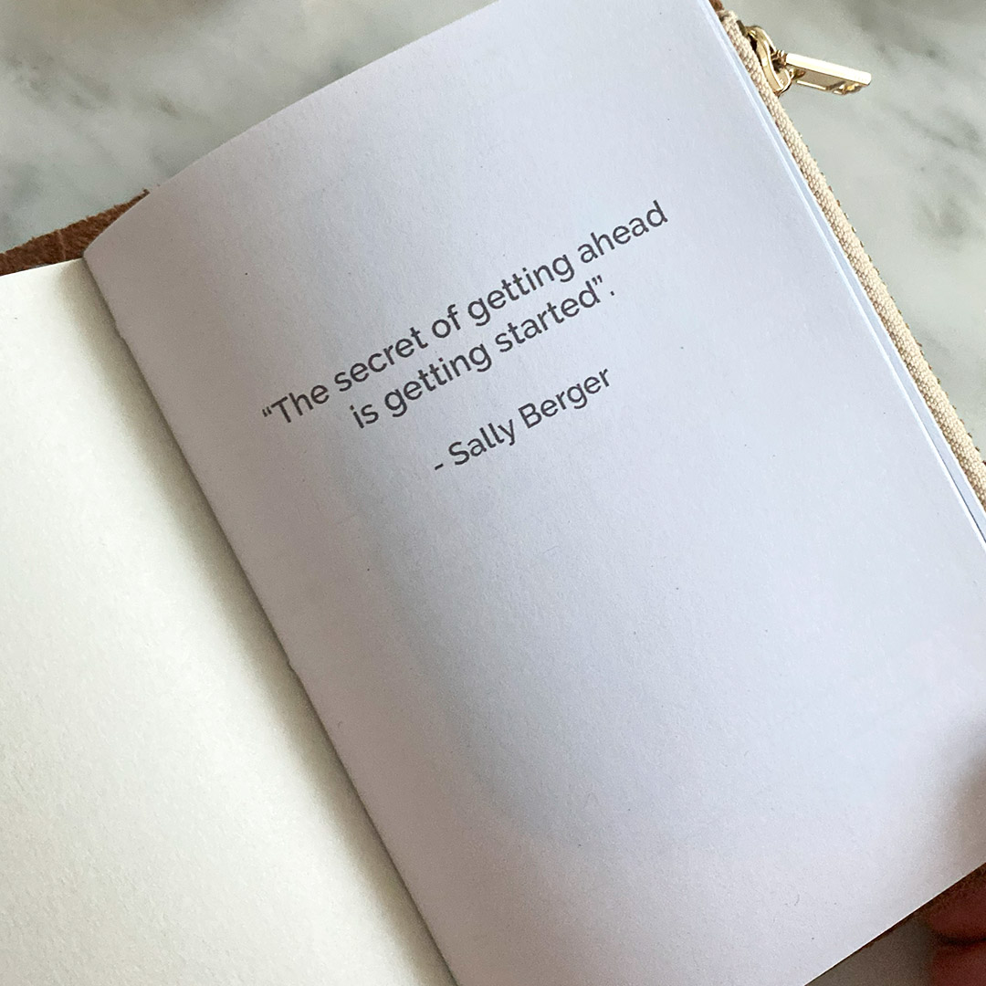 Leather Journal Traveler's Notebook Empowered Female + Espresso & Ink Mini Kit