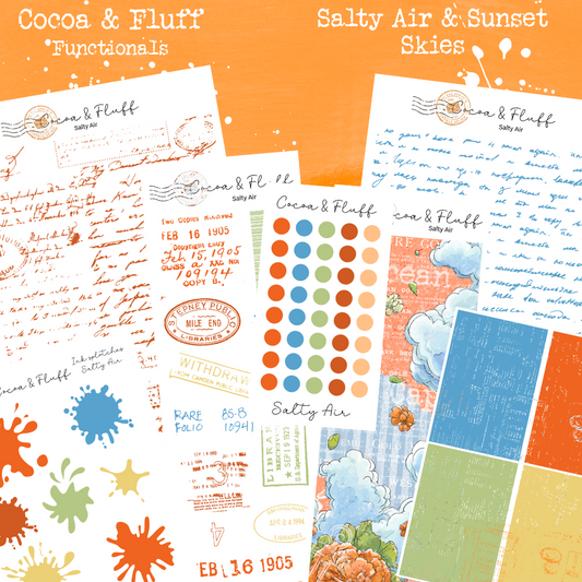 Functional Planner Stickers – Salty Air and Sunset Skies