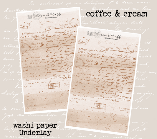 Collage Underlay Stickers for Journals & Planners | Washi Paper | Coffee and Cream color