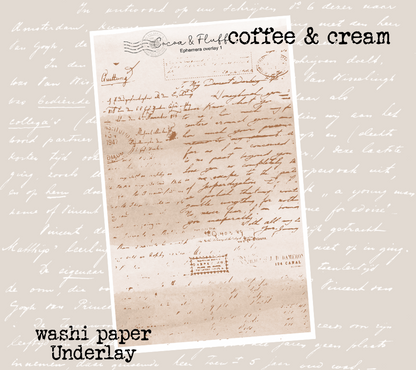 Collage Underlay Stickers for Journals & Planners | Washi Paper | Coffee and Cream color