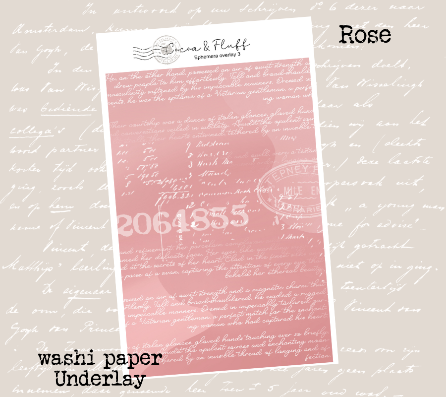 Collage Underlay Stickers for Journals & Planners | Washi Paper | Vintage Rose