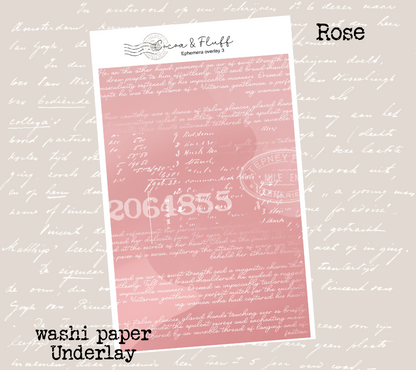 Collage Underlay Stickers for Journals & Planners | Washi Paper | Vintage Rose