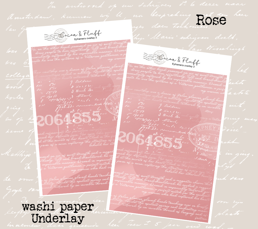 Collage Underlay Stickers for Journals & Planners | Washi Paper | Vintage Rose