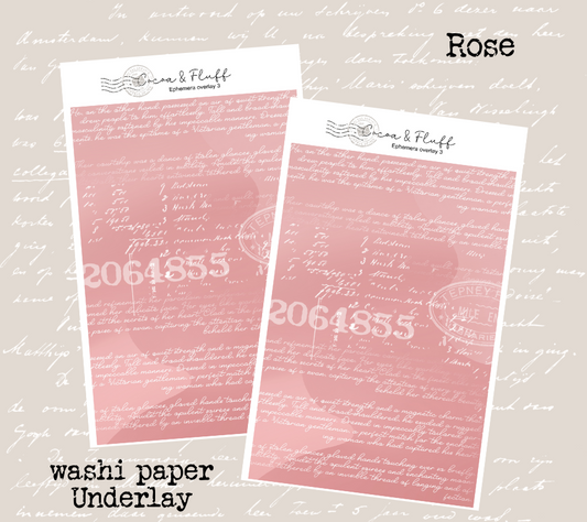 Collage Underlay Stickers for Journals & Planners | Washi Paper | Vintage Rose