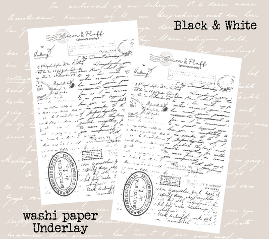 Collage Underlay Stickers for Journals & Planners | Washi Paper | Black and White